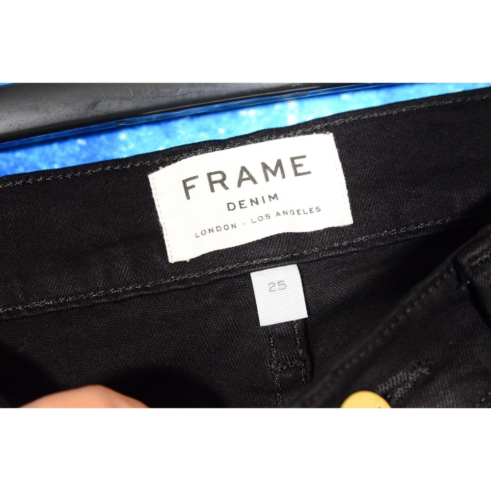 Frame Denim Jeans Womens 25 Black Ali High Rise Cigarette Skinny Stretch - Picture 4 of 9